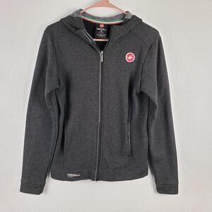 Castelli‎ Milano Women's XS Full Zip Hoodie Sweatshirt Charcoal Gray Wool Blend